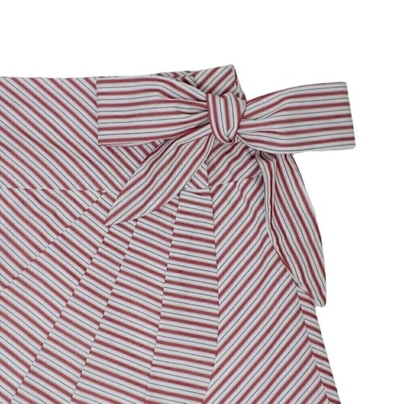 NWT ZARA Stripes pleated bow wrap preppy mini skirt - Picture 4 of 14
